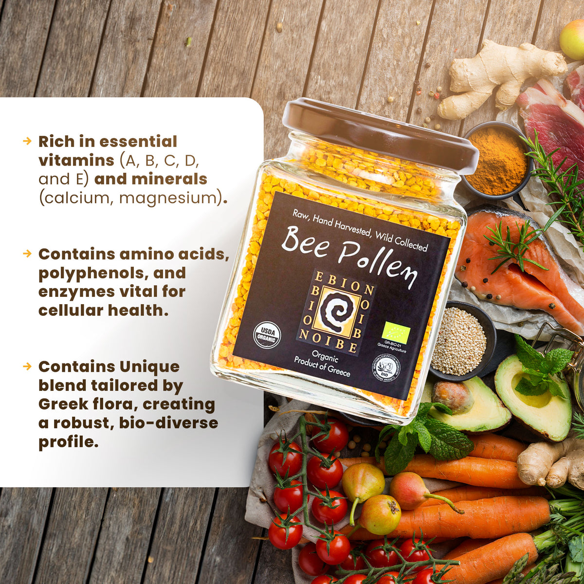 Vitality Pollen Pack - RAW Wild Collected Organic Bee Pollen