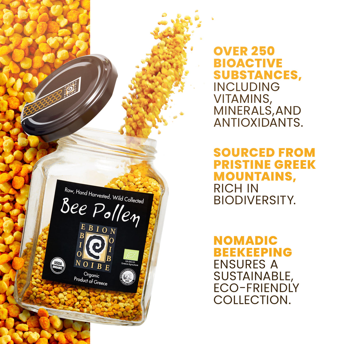 Vitality Pollen Pack - RAW Wild Collected Organic Bee Pollen